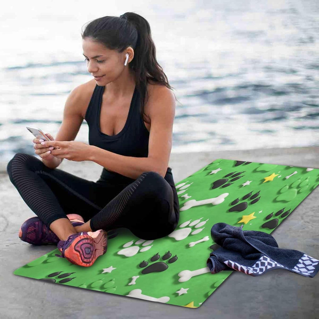 Pet Paw Print Foldable Moisture-Proof Mat – Portable Picnic Blanket, Yoga Exercise Mat, Camping Sleeping Pad, Waterproof Pet Mat