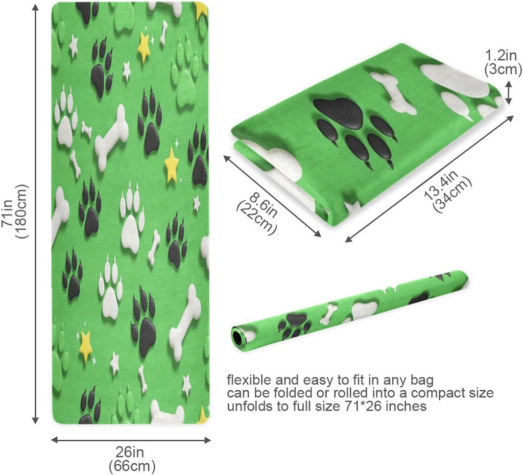 Pet Paw Print Foldable Moisture-Proof Mat – Portable Picnic Blanket, Yoga Exercise Mat, Camping Sleeping Pad, Waterproof Pet Mat